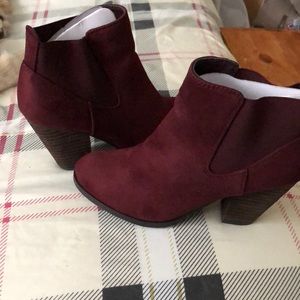 call it spring burgundy velvet boots